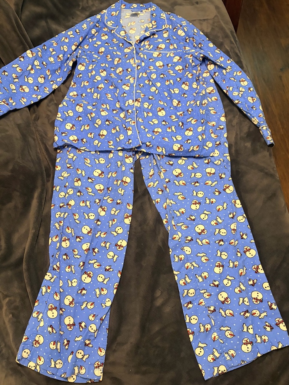 Land's End Button Up Christmas Pajama Set